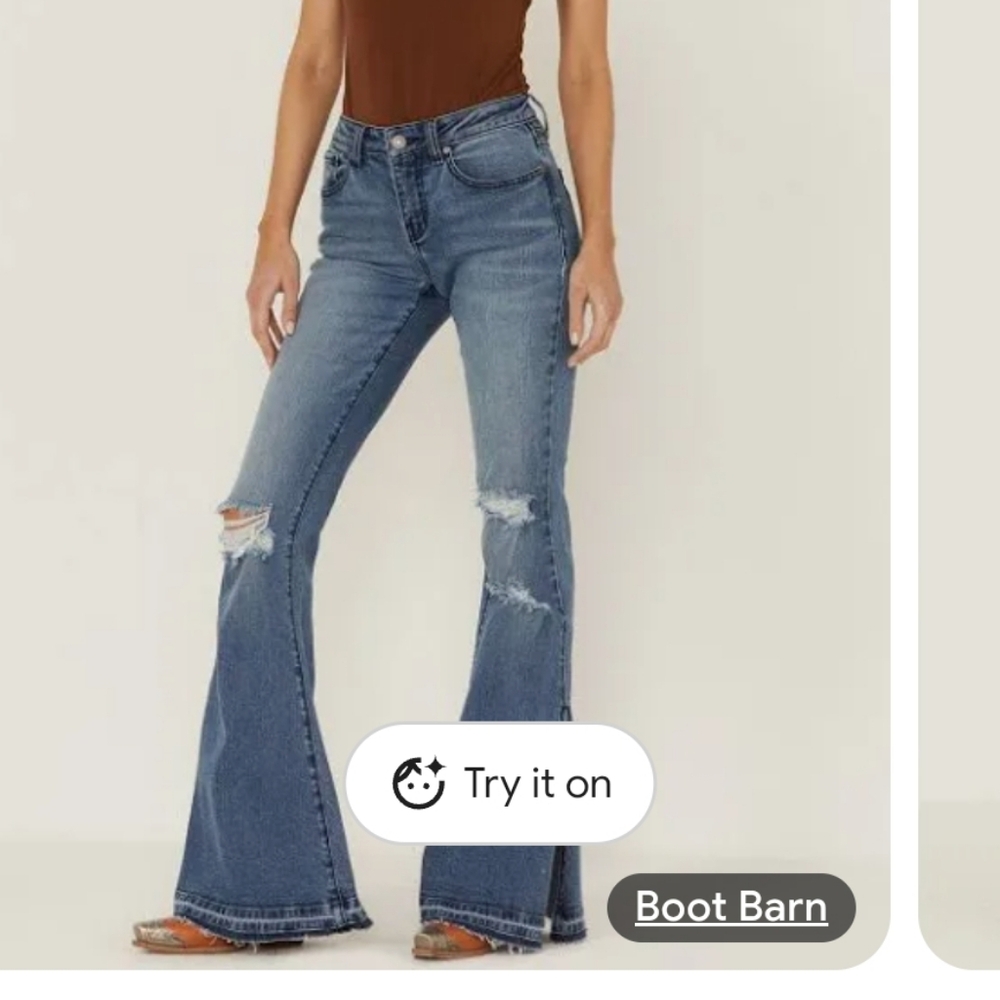 Shyanne Super Flare Distressed Western Jeans Size 28 - Picture 2 of 15